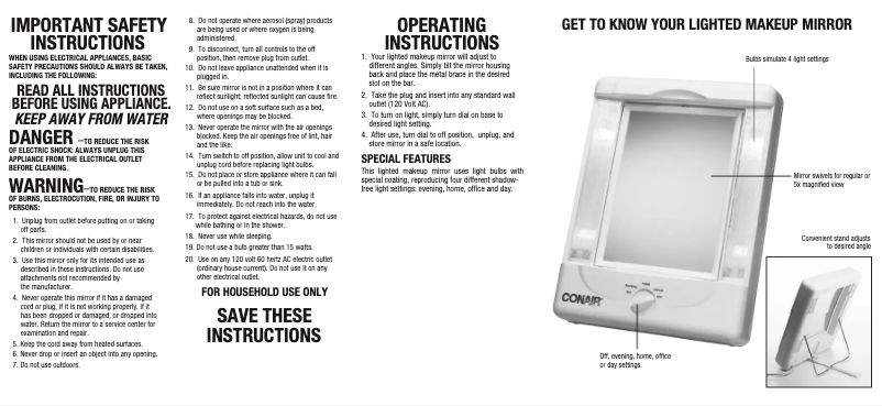 Page 1 de la notice Manuel utilisateur Conair TM8LX3N