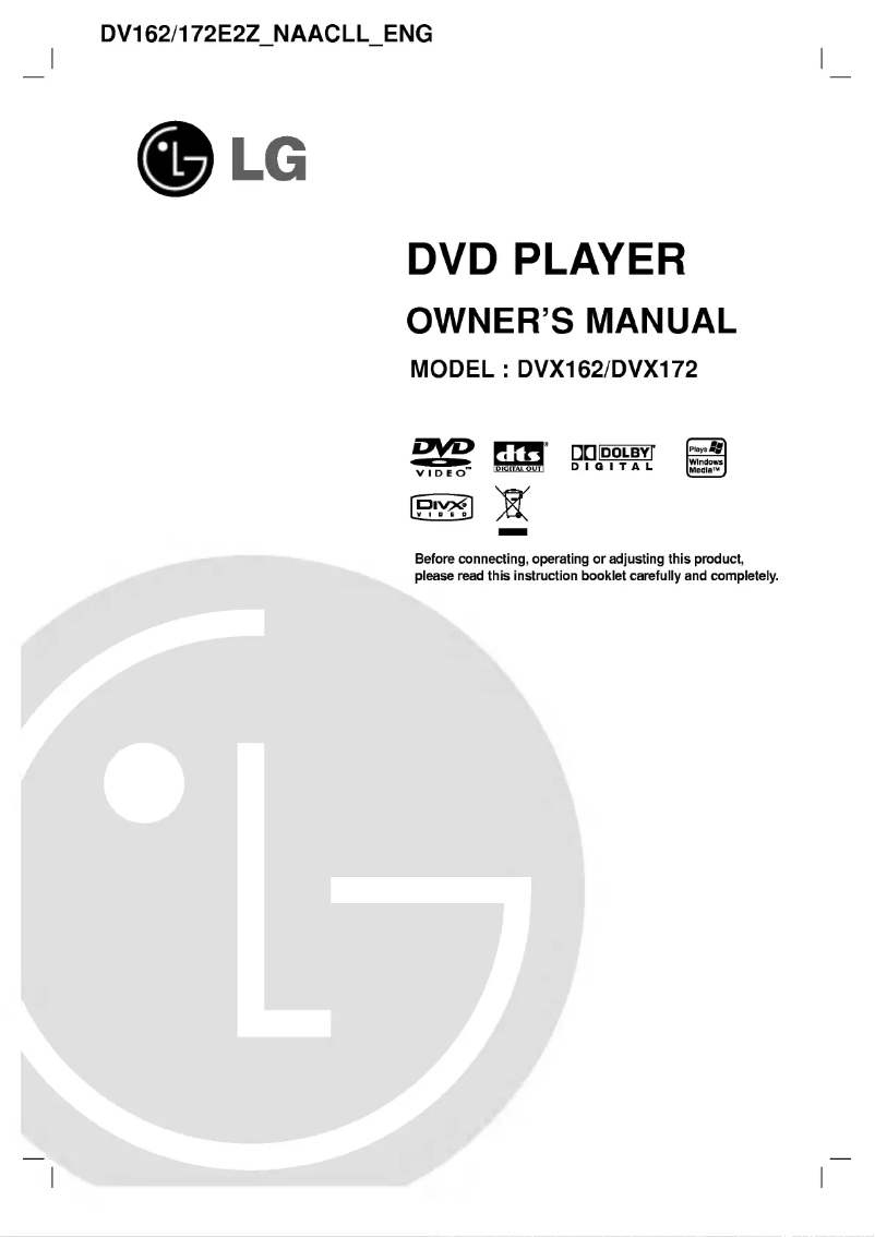 First page image of the manual for DVX162
