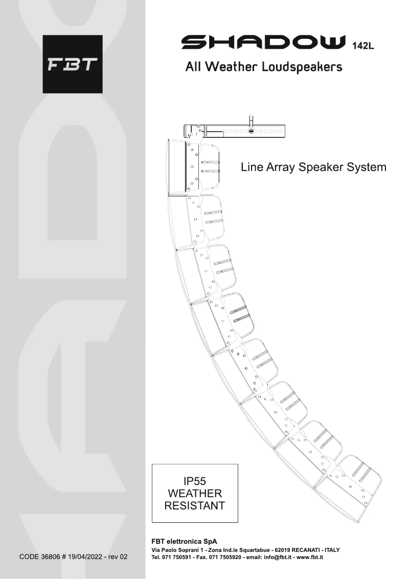 Page 1 of the manual User Manual FBT SHADOW 142L