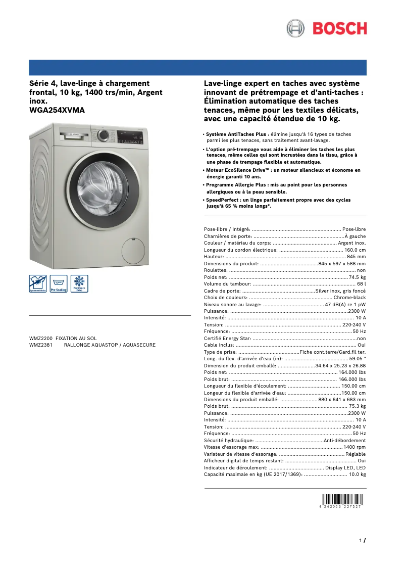 First page image of the manual for WGA254XVMA