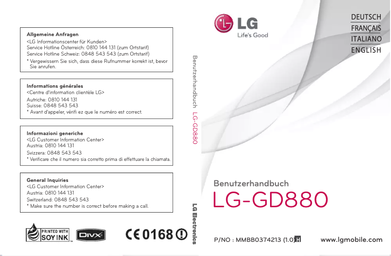 First page image of the manual for GD880 MINI