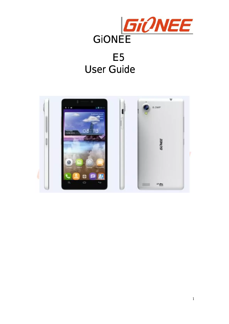 First page image of the manual for Elife E5