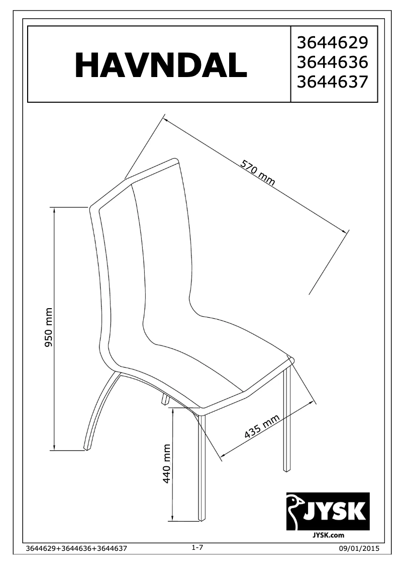 First page image of the manual for Havndal