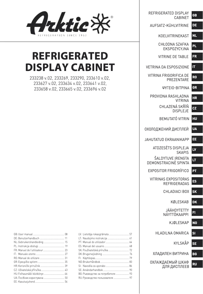 Page 1 of the manual User Manual Arktic 233610