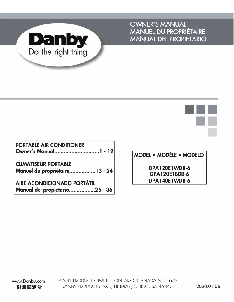 First page image of the manual for DPA140E1WDB-6