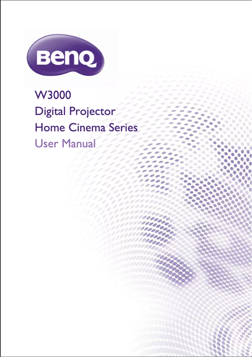 Page 1 of the manual User Manual BenQ W3000