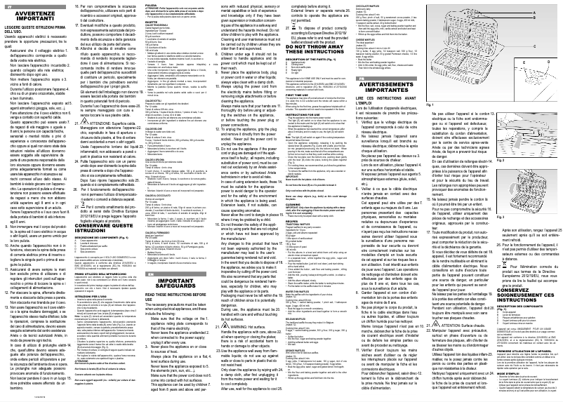 First page image of the manual for Waffle Maker Party Time 1973