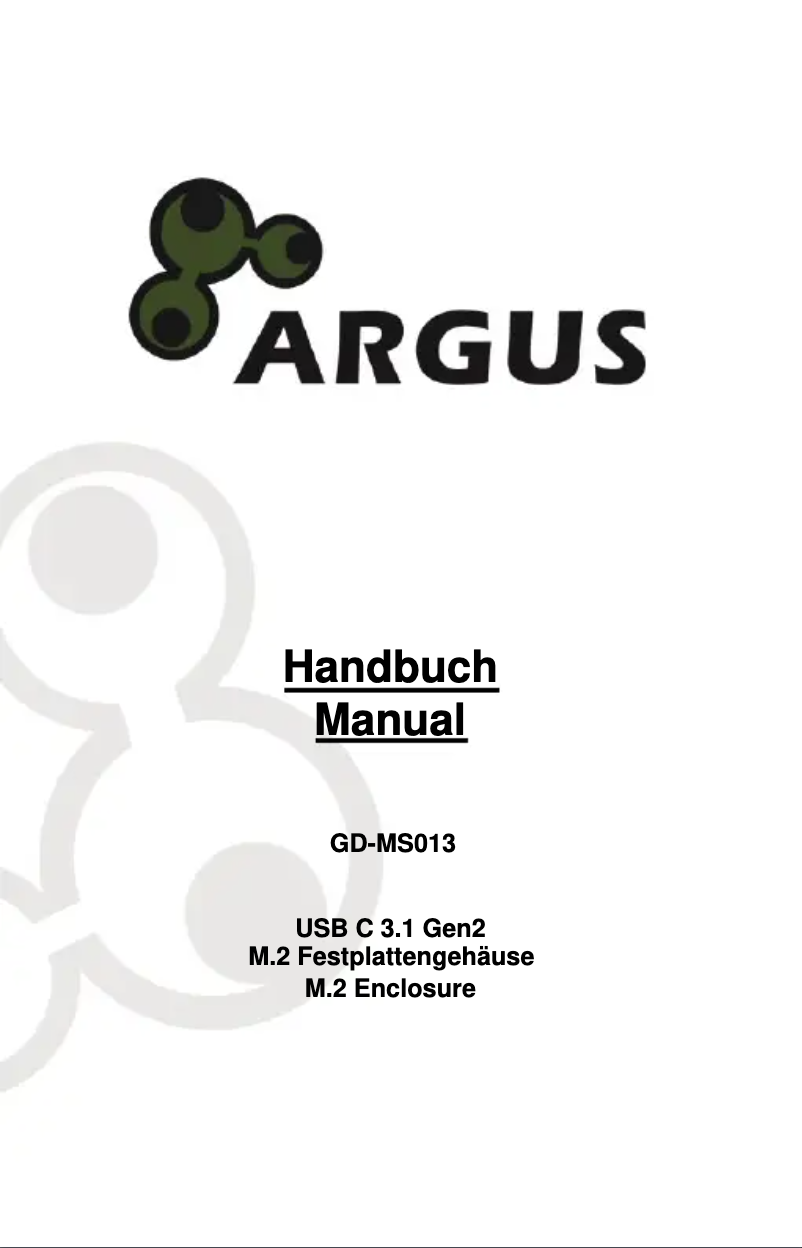 First page image of the manual for GD-MS013