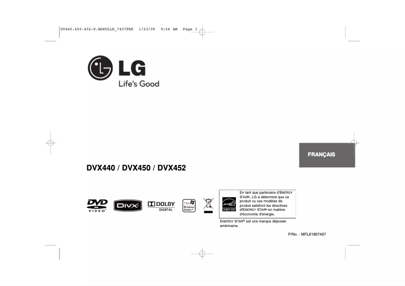 Page 1 of the manual User Manual LG DVX440