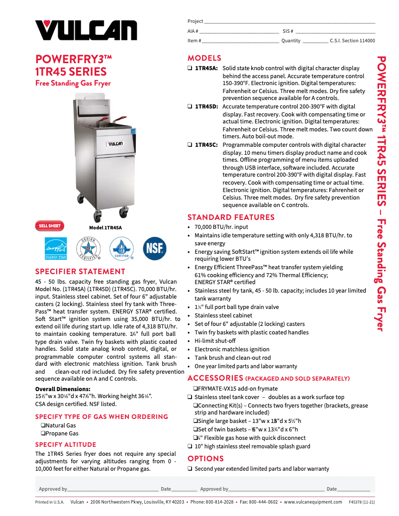 First page image of the manual for TR45