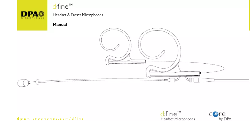 Page 1 of the manual User Manual DPA D:fine Core 4266