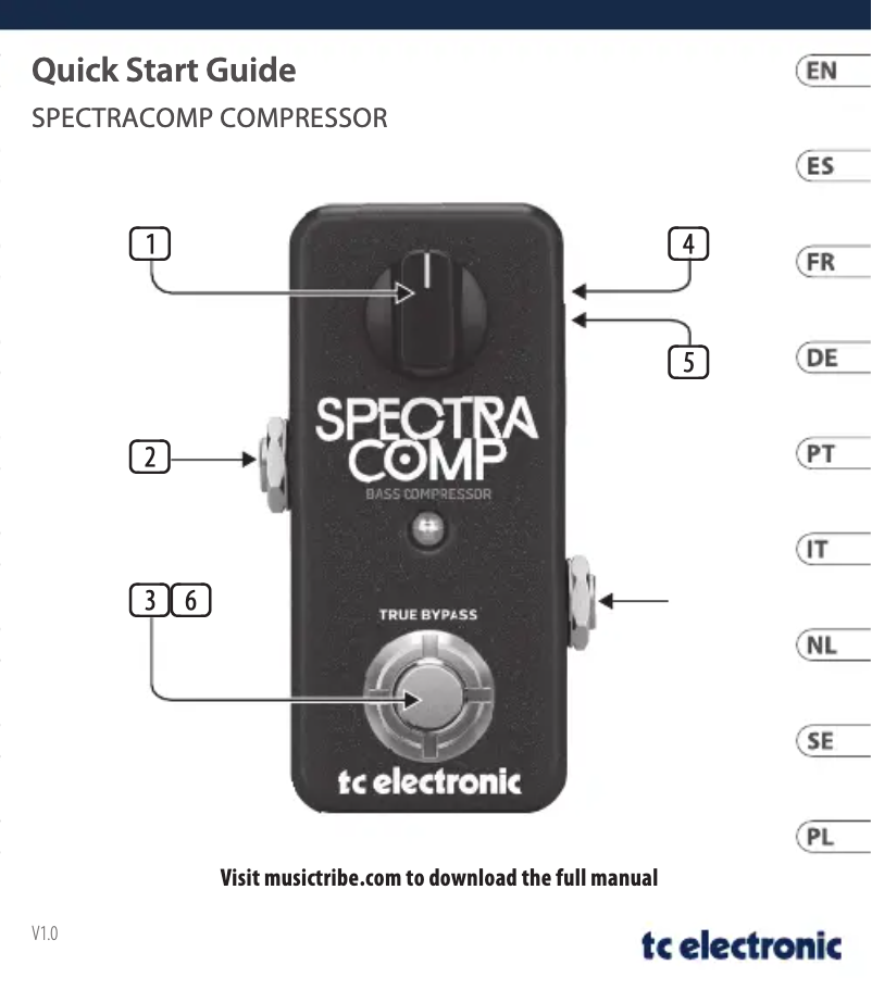 Page 1 of the manual User Manual TC Electronic SpectraComp Bass Compressor