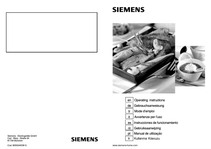 Page 1 of the manual User Manual Siemens HK14250