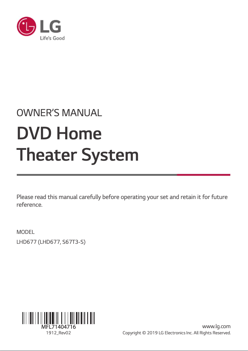 First page image of the manual for LHD677