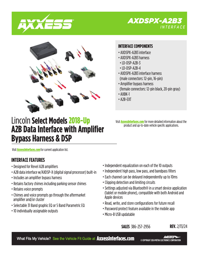 Page 1 of the manual Technical Sheet AXESS AXDSPX-A2B3