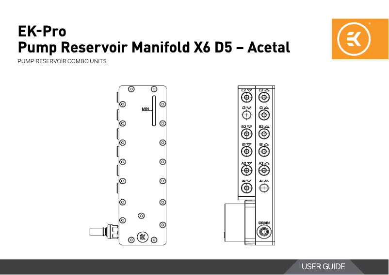 Page 1 of the manual User Manual EK Water Blocks EK-Pro Pump Reservoir Manifold X6 D5