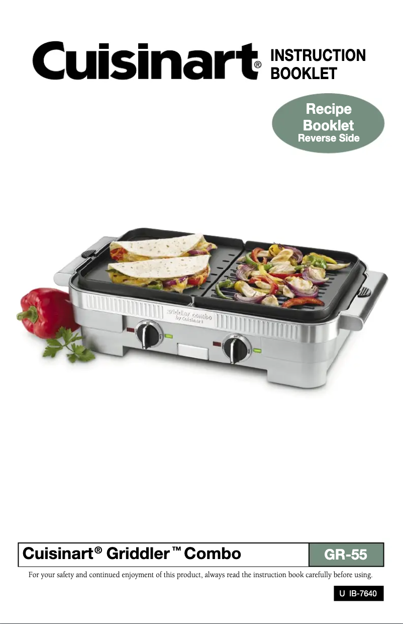 First page image of the manual for Griddler Combo GR-55