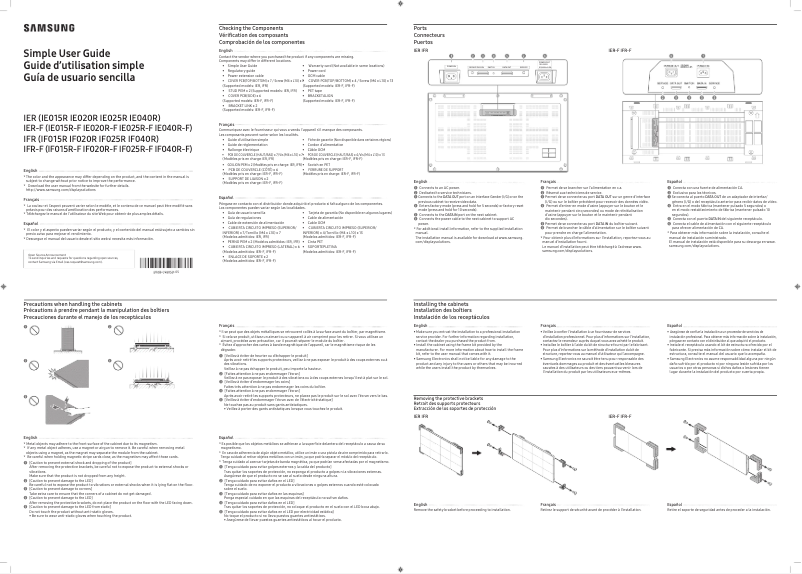 First page image of the manual for IE020R-F
