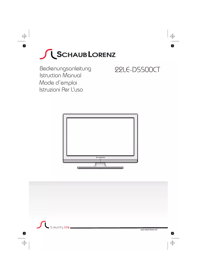 Page 1 of the manual User Manual Schaub Lorenz 22LE-D5500CT