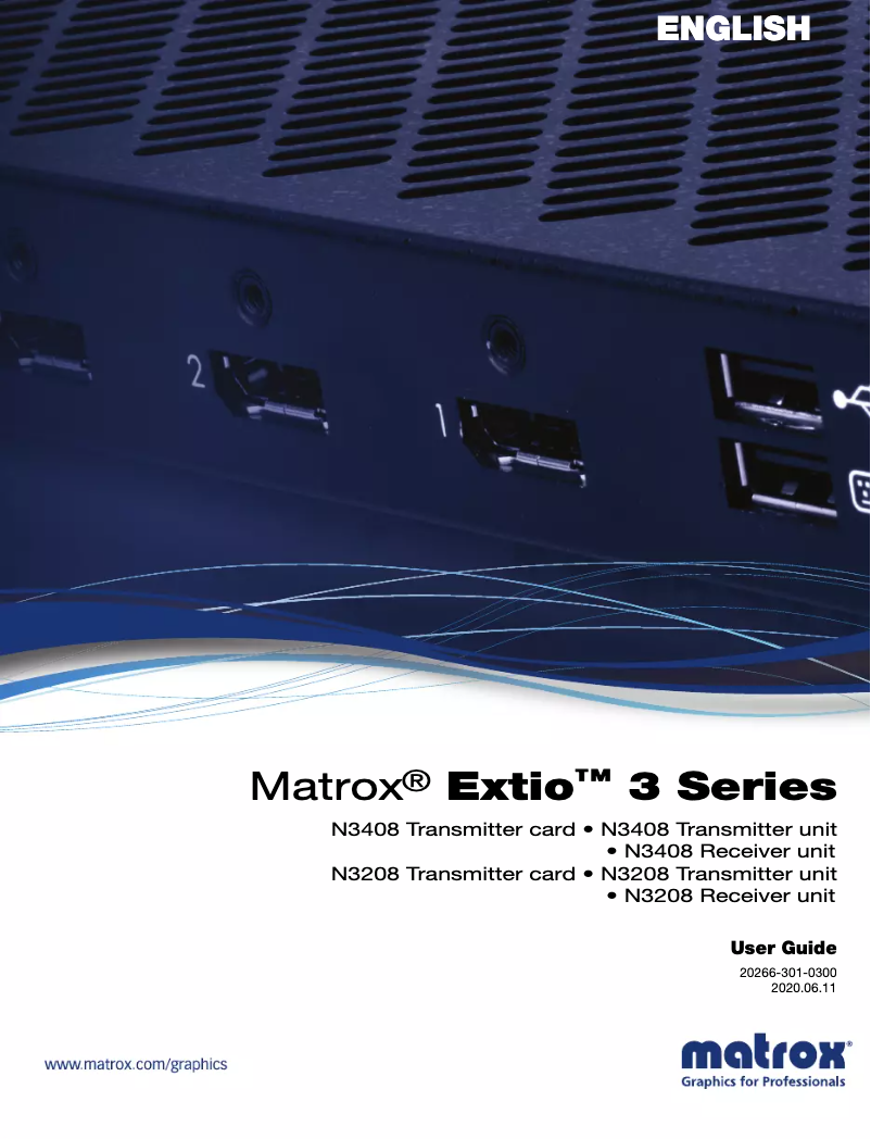 First page image of the manual for Extio N3208