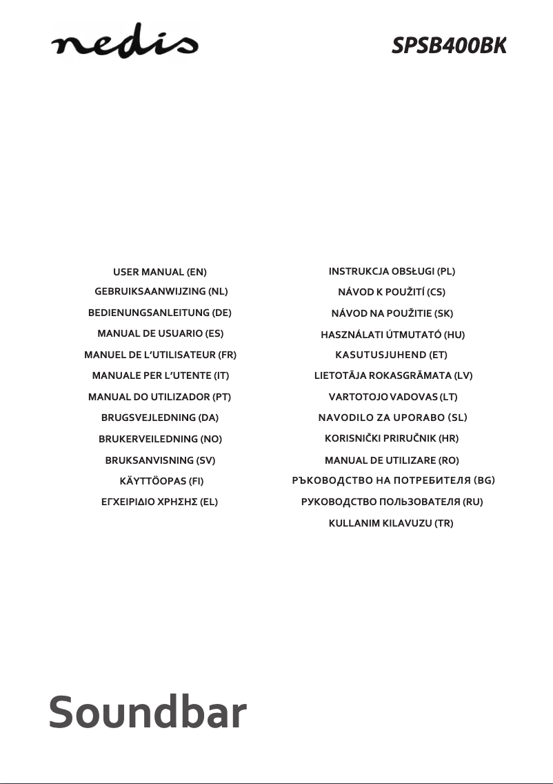 Page 1 of the manual User Manual Nedis SPSB400BK