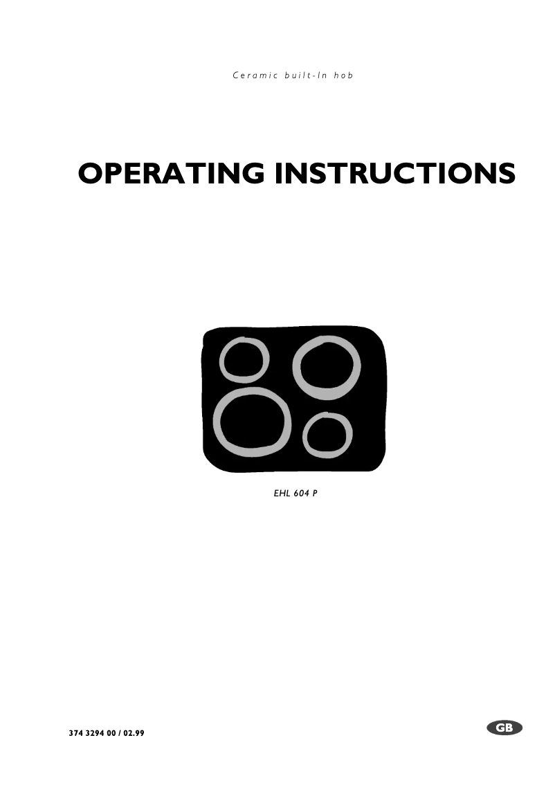 First page image of the manual for EHL604P