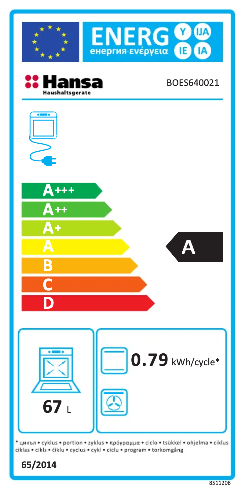 First page image of the manual for BOES640021