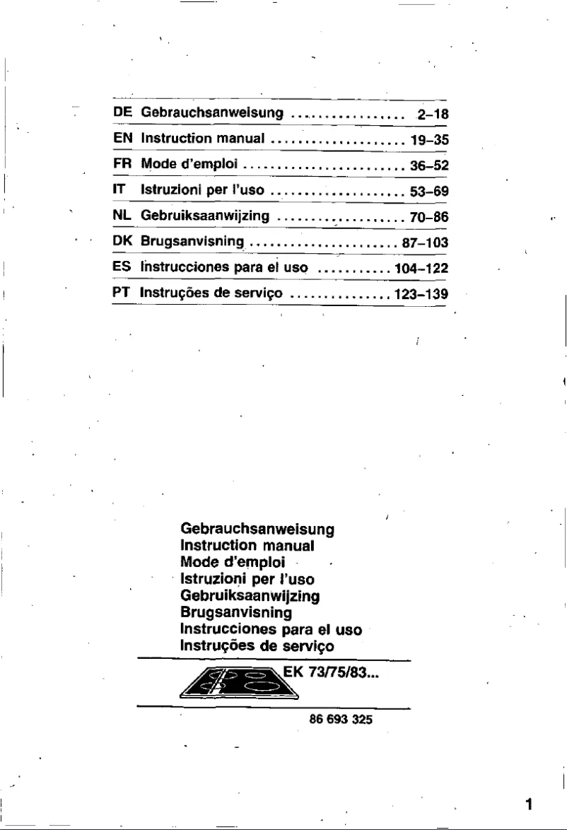 First page image of the manual for EK73454