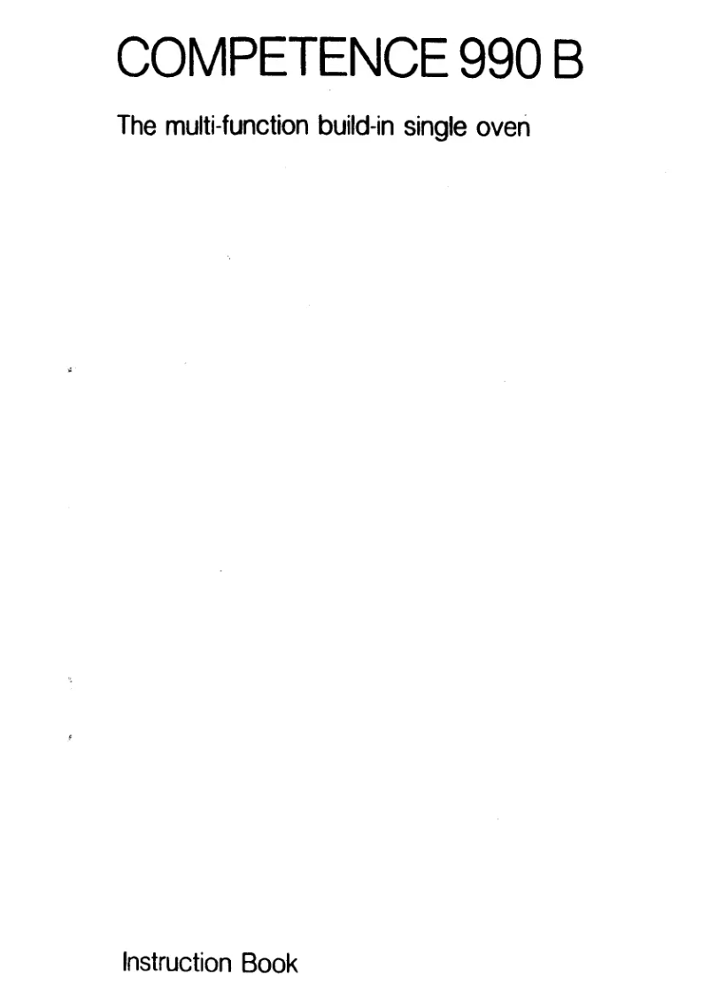 First page image of the manual for Competence 990 B