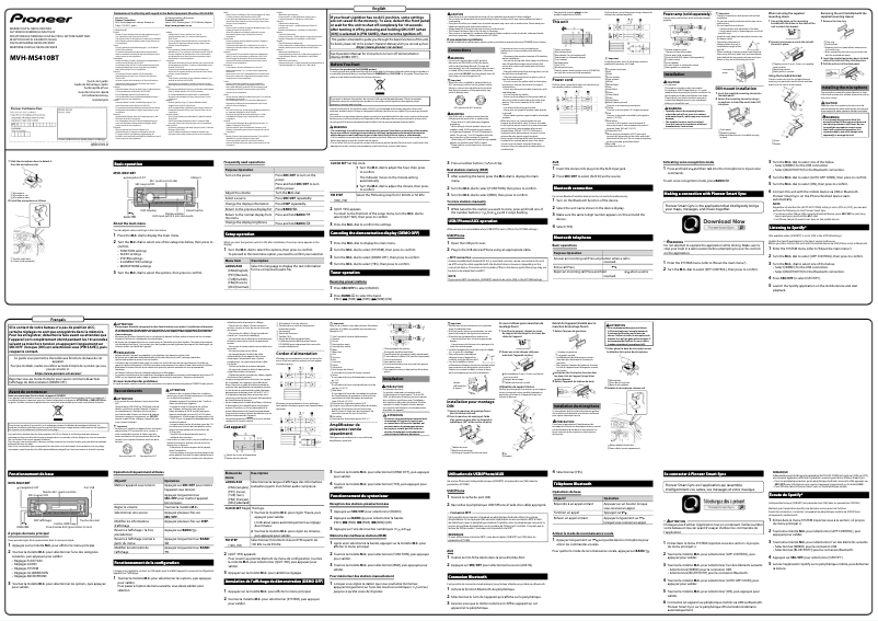 First page image of the manual for MVH-MS410BT