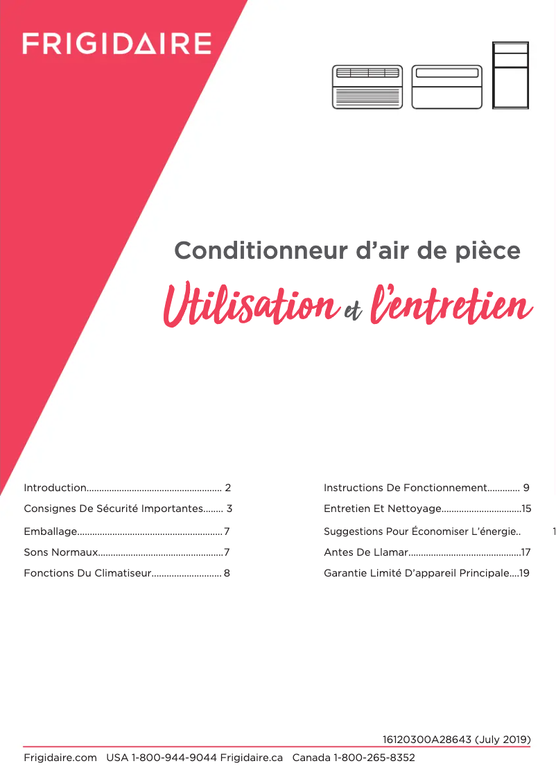 First page image of the manual for FHWC064WB1