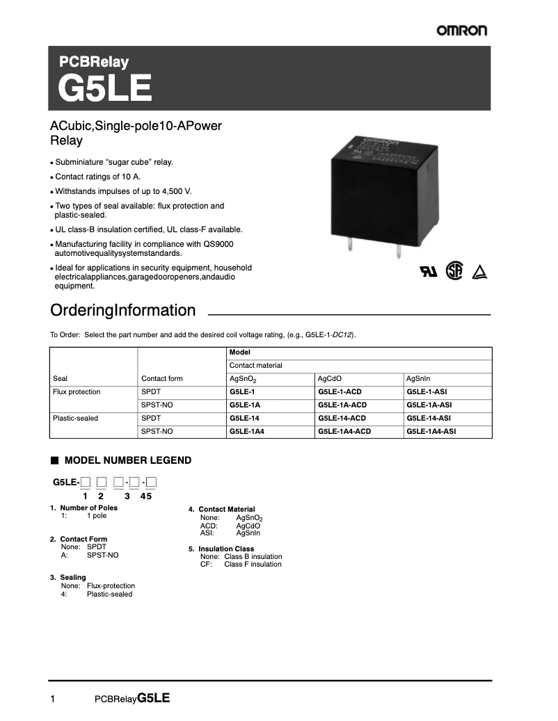 First page image of the manual for G5LE