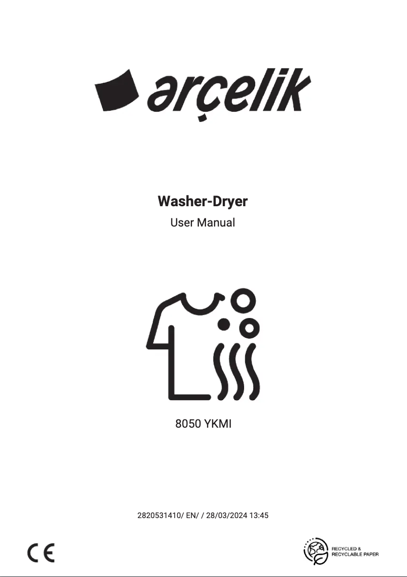 Page 1 of the manual User Manual Arçelik 8050 YKMI