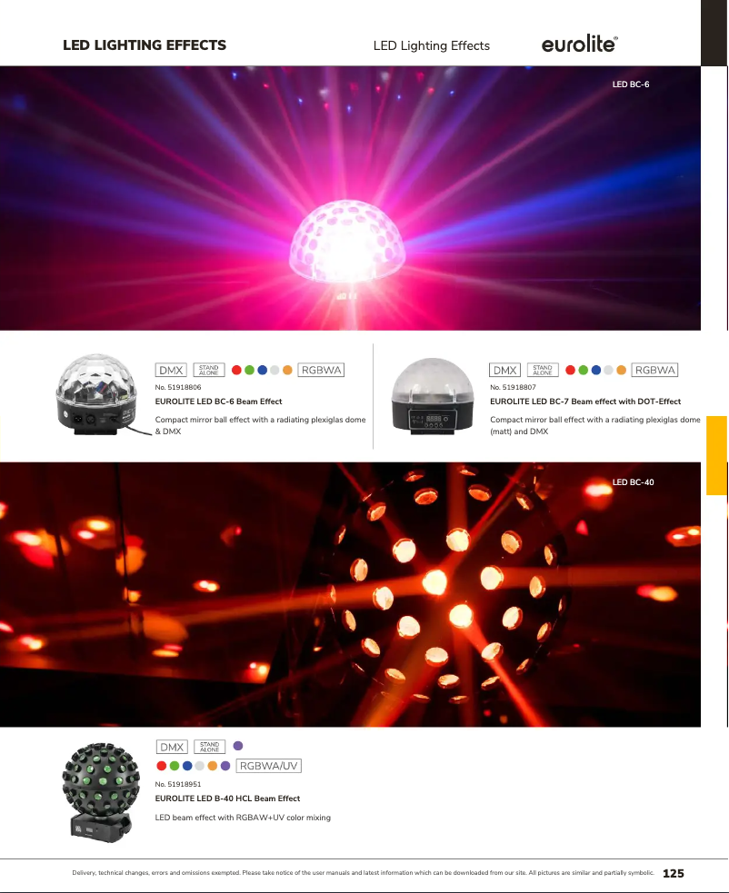 Page 1 de la notice Catalogue Eurolite LED B-40