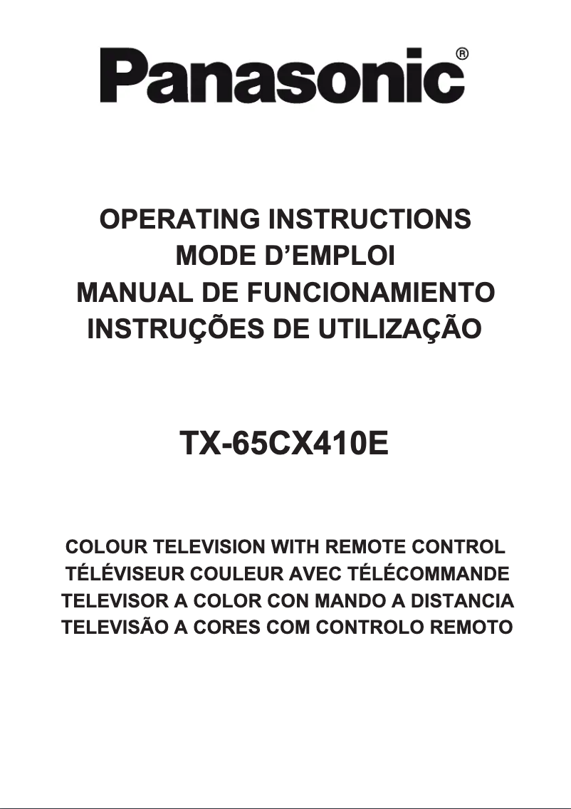 First page image of the manual for Viera TX-65CX410E