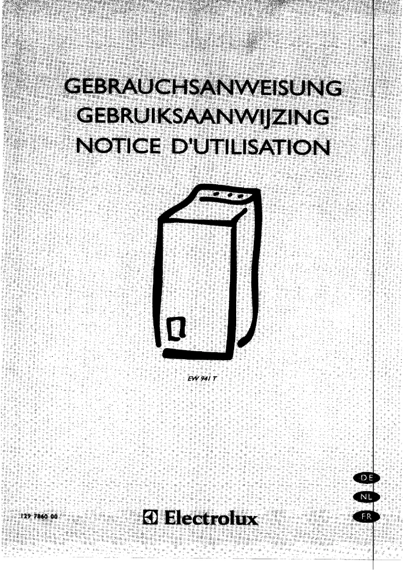 Page 1 of the manual User Manual Electrolux EW941T