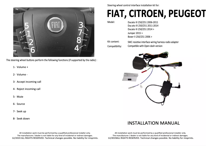 First page image of the manual for APF-S101FI