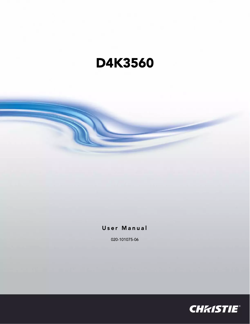 First page image of the manual for D4K3560