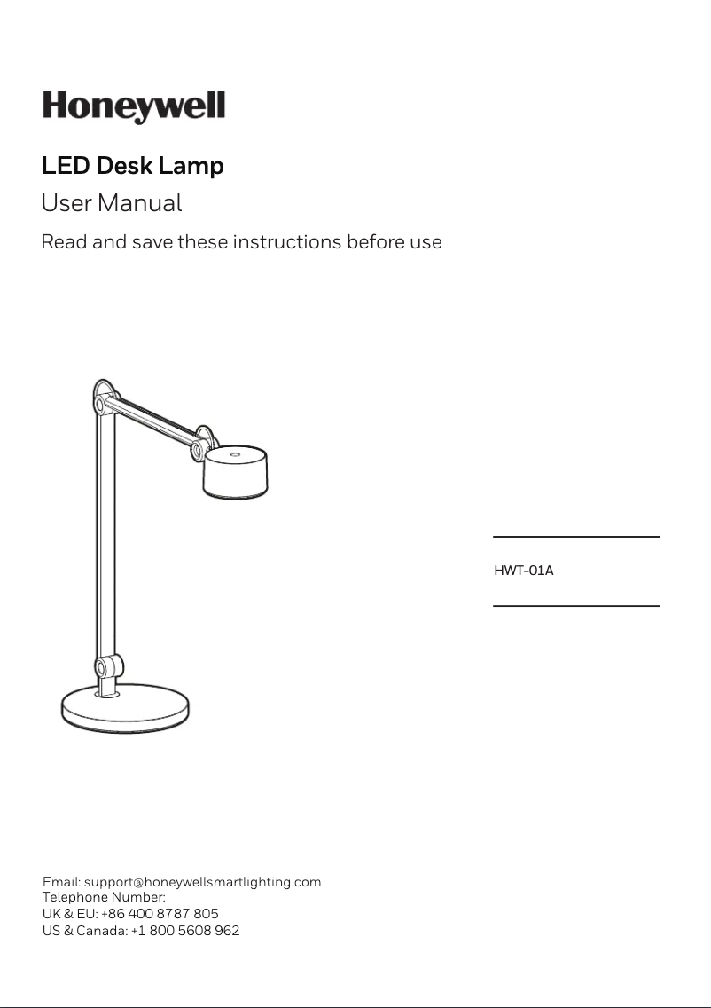 Page 1 of the manual User Manual Honeywell HWT-01A