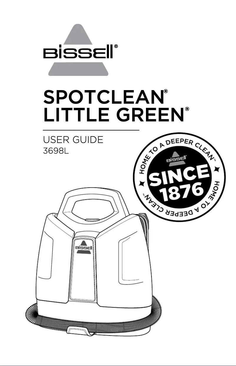 First page image of the manual for SpotClean Little Green 3698L