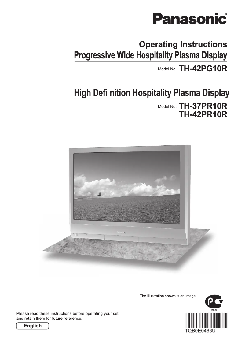 Page 1 of the manual User Manual Panasonic TH-37PR10R