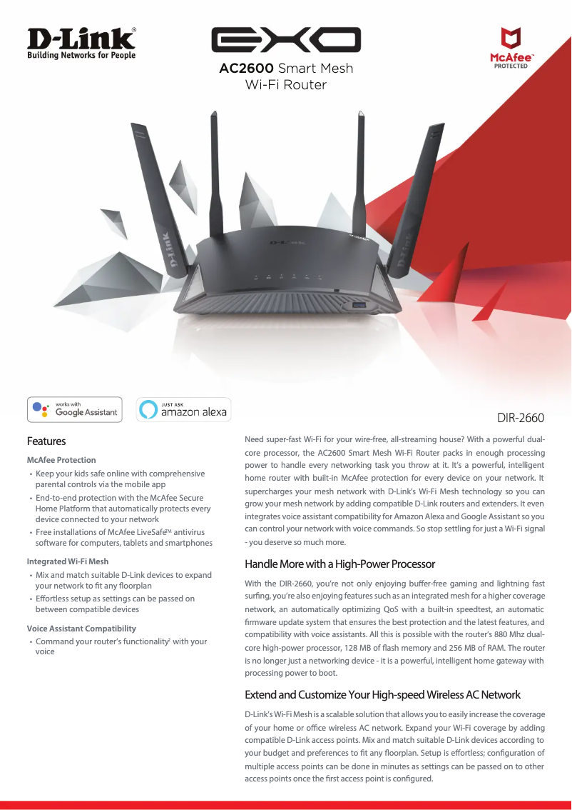 Page 1 of the manual Technical Sheet D-Link DIR-2660
