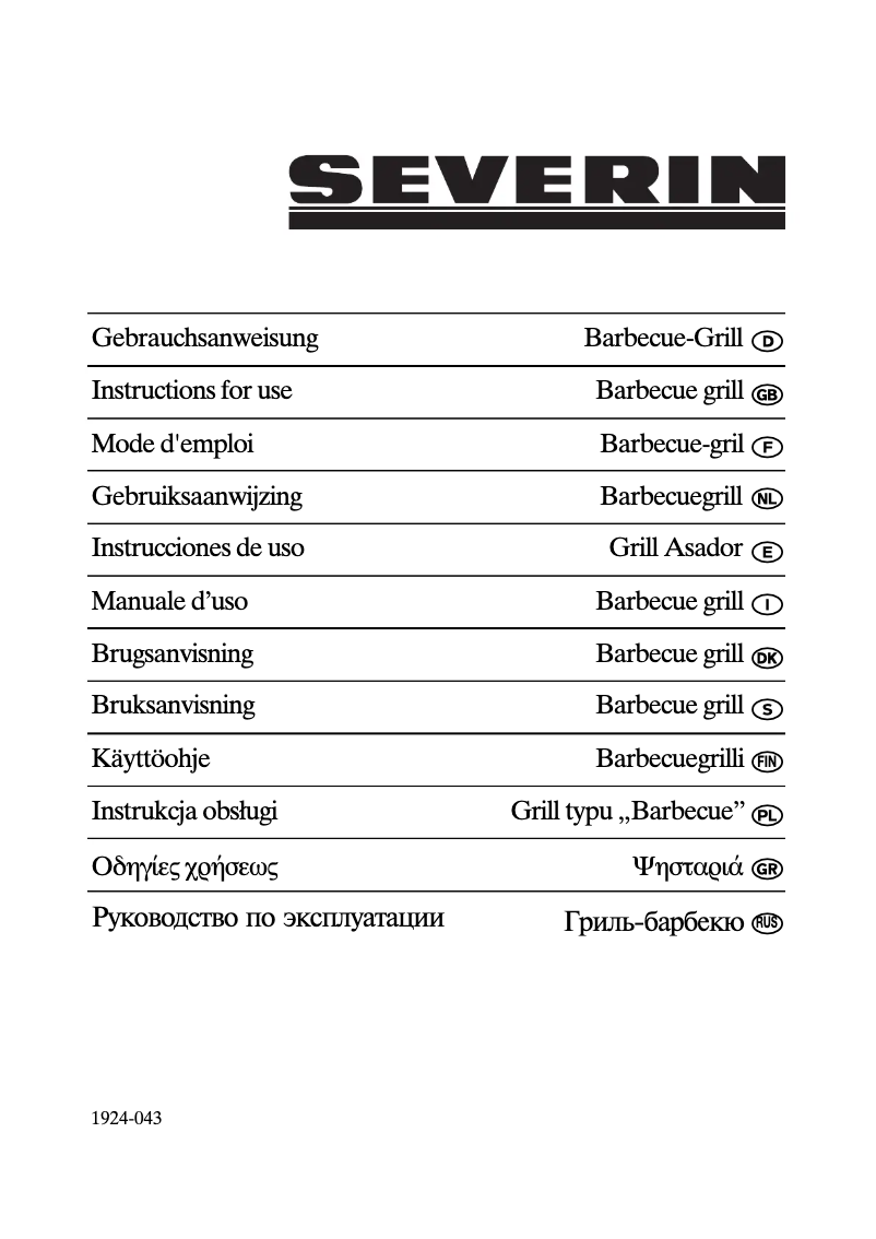 Page 1 of the manual User Manual Severin PG 8522