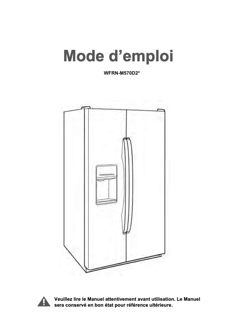 First page image of the manual for WFRN-M570D2X