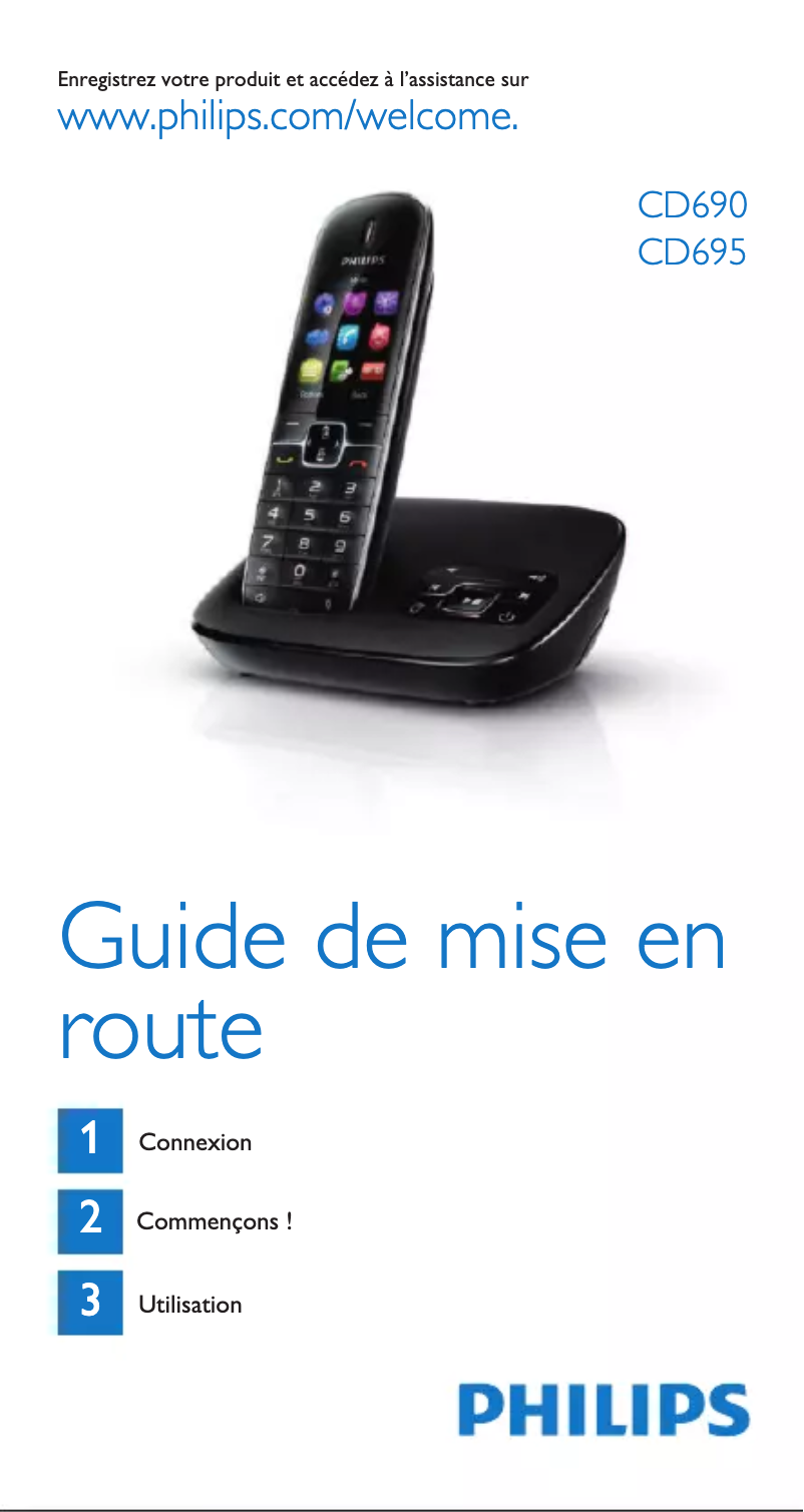 Page 1 of the manual Quick Start Guide Philips BeNear CD6952B