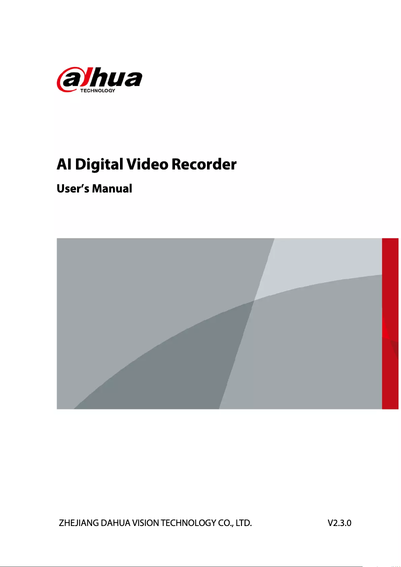 Page 1 of the manual User Manual Dahua Technology XVR5104HE-I2