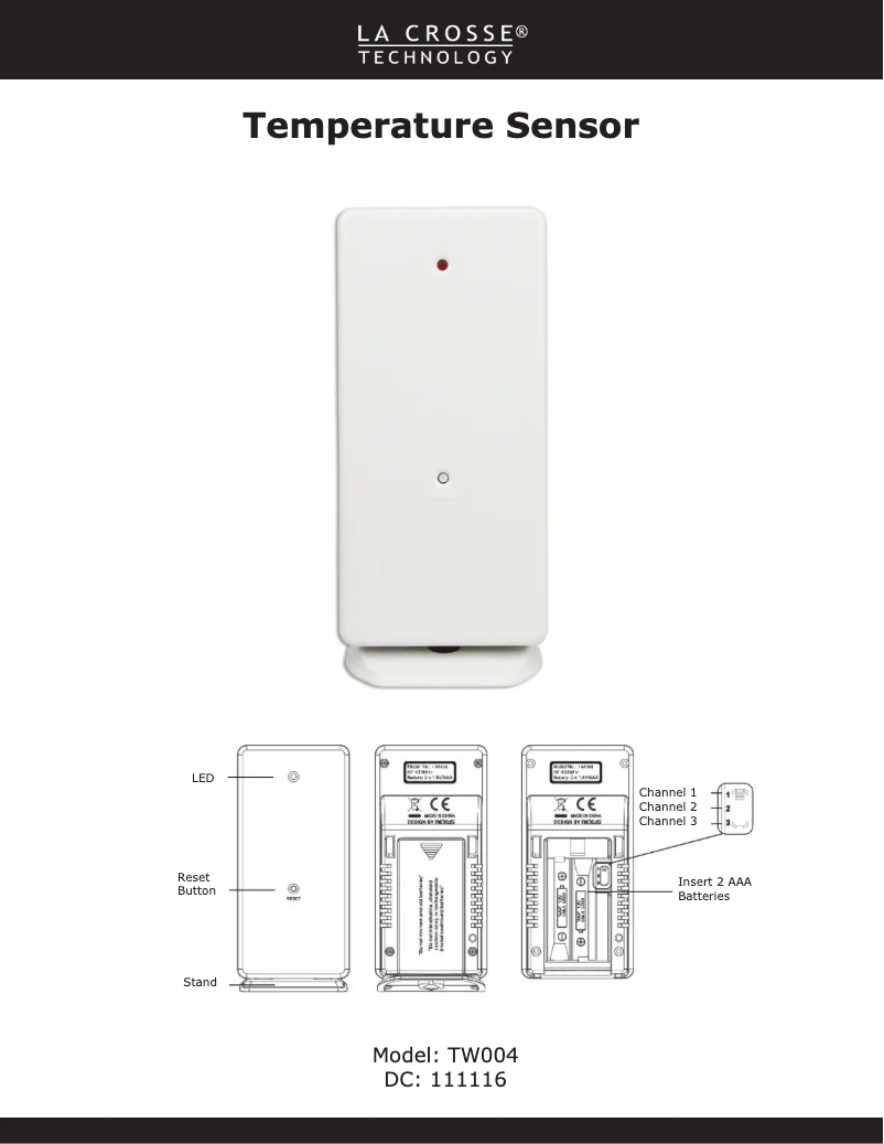 First page image of the manual for TW004