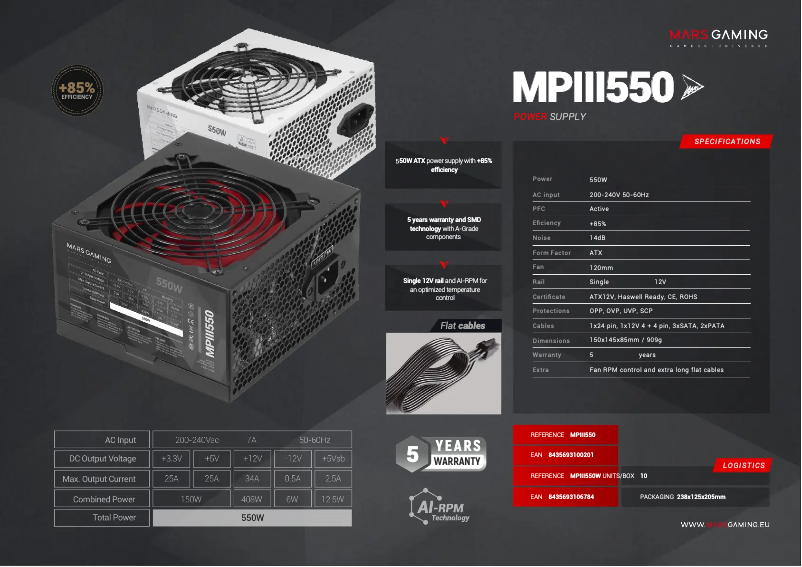 First page image of the manual for MPIII550