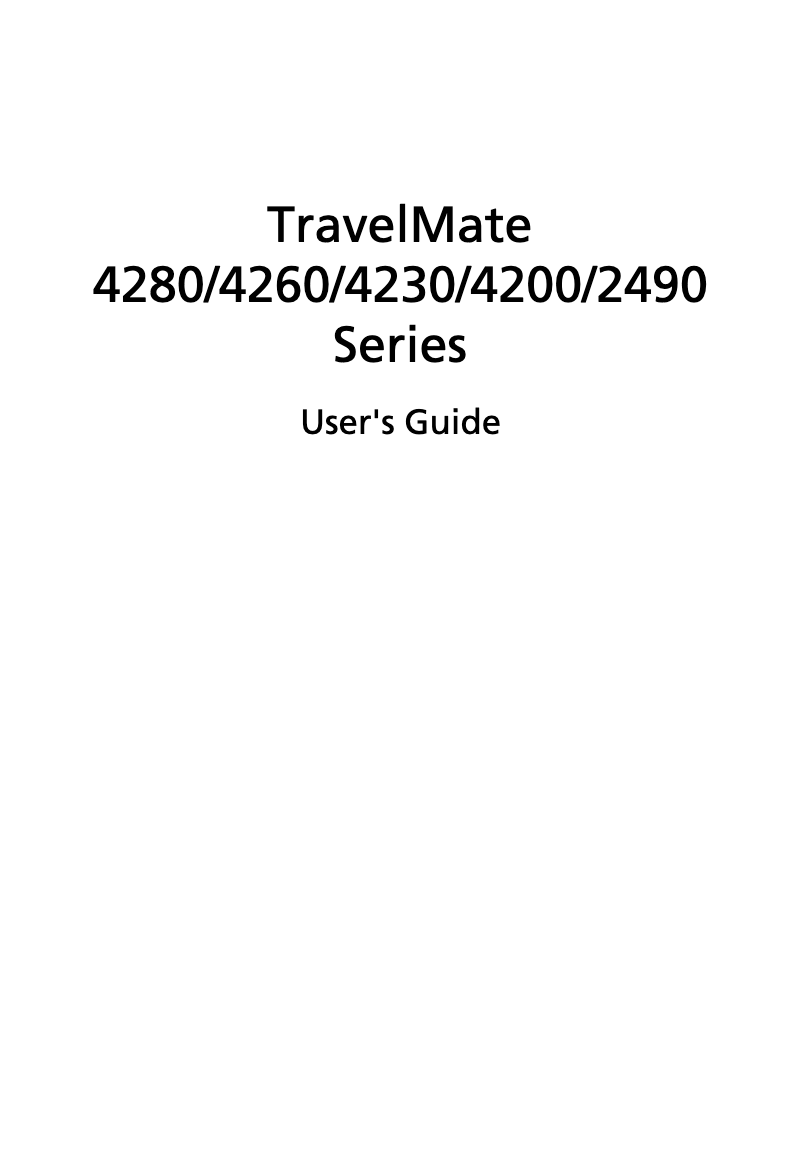 Page 1 of the manual User Manual Acer TravelMate 4200