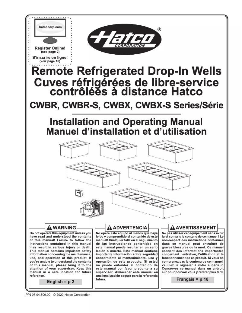 Page 1 of the manual User Manual Hatco CWBR-6
